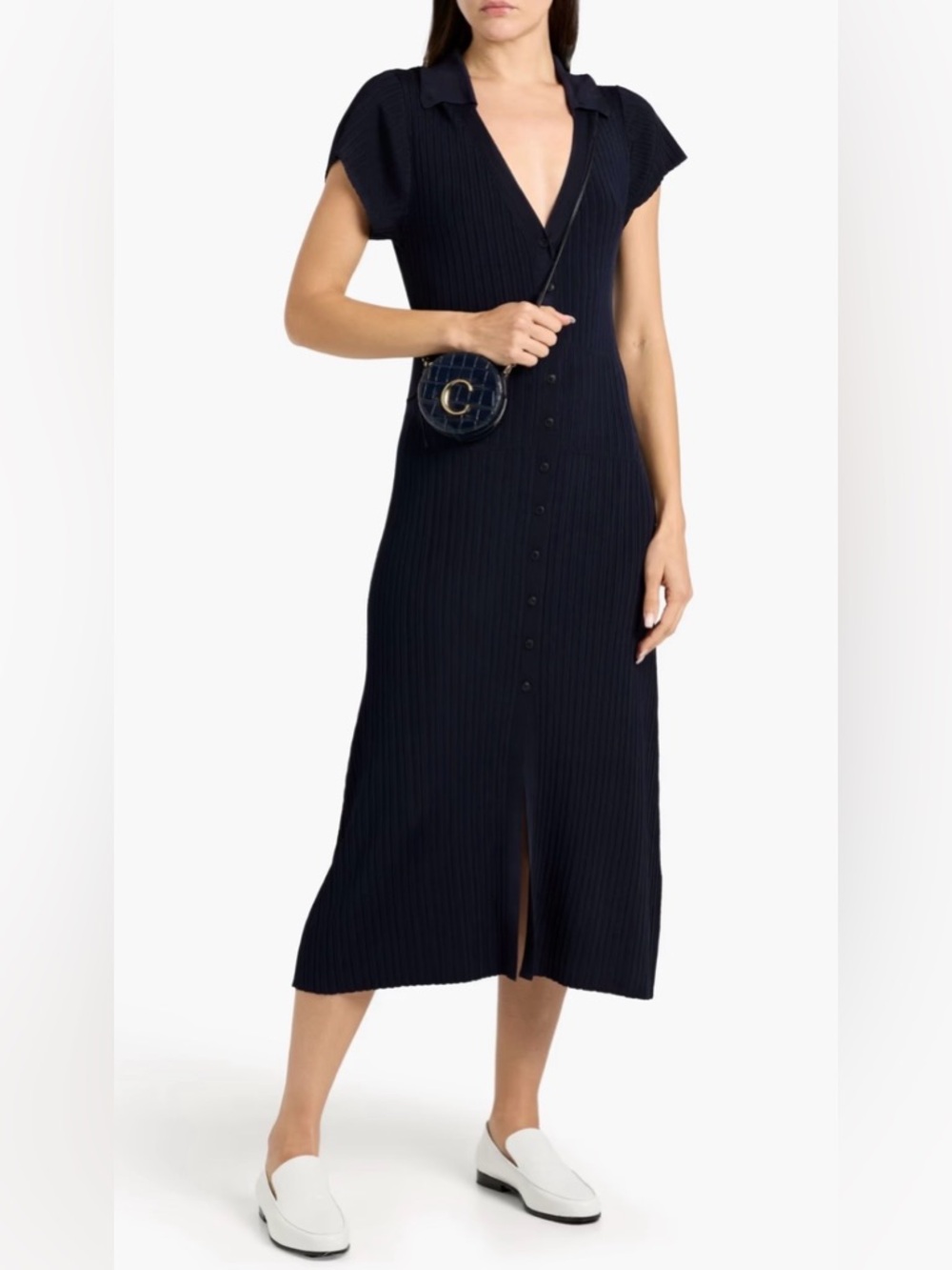RAG & BONE
Esme ribbed-knit midi shirt dress